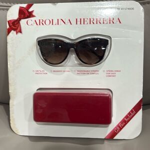 NEW Carolina Herrera Sunglasses & Red Case Set